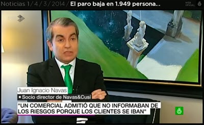 Afectados por preferentes Bankia: Juan Ignacio Navas en La Sexta Afectados por preferentes Bankia: Juan Ignacio Navas en La Sexta